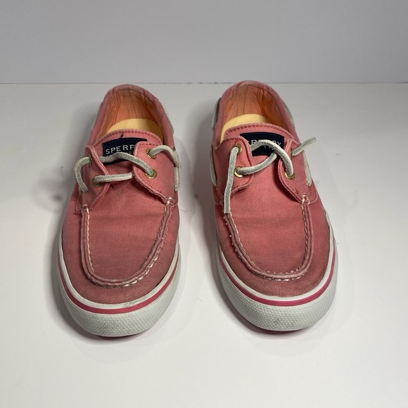 Sperry Top-Sider Women's 7M Canvas Boat Shoes Pink Coral Slip-On Nautical Casual - Picture 4 of 11